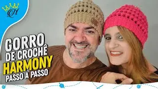 Gorro de Croch&ecirc;  Harmony - Adulto -Aula passo a Passo Prof, Neddy Ghusmam