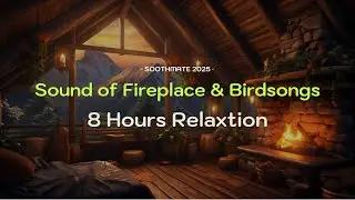 Relaxing Fireplace & Bird Sounds: 8-Hour White Noise
