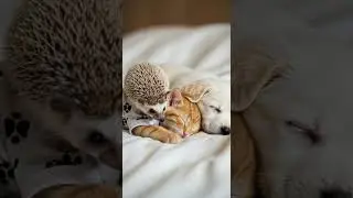 The Hedgehog Stayed Awake So the Cat and Dog Could Play All Night #pets #fun #animals