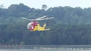 Westpac rescue chopper landing at gold coast airport