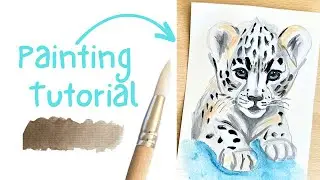 How to Paint a Snow Leopard Cub With Acrylic Paint Step by Step