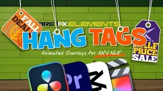 BretFX Elements Hang Tags | Animated Motion Graphics Overlays for Resolve, CapCut, iMovie, Premiere