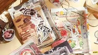 1005005937151266 100 Pcs&nbsp;Vintage Scrapbook Stickers Journaling Supplies Space Moon Stic