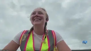 First woman to skateboard across US to finish in VB