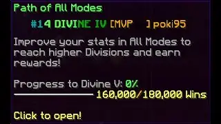 Hitting DIVINE IV in Hypixel Duels (160,000 wins)