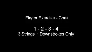 Beginner Finger Exercise - Core 1-2-3-4 (3 Strings)