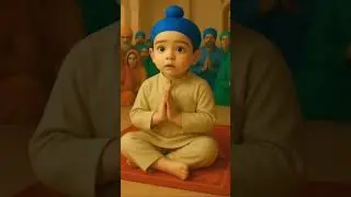 🌸Cute Sikh Boy Chanting Waheguru with Pure Innocence |Simran 🌸🙏🏻 #sikhprayer #shortsfeed