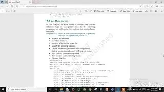 List manipulation ,menu driven program