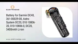 Battery for Garmin DC40, 361-00029-00, Astro System DC20, 010-10806-20, 010-10806-0, 3400mAh Li-ion
