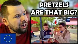 European Reacts to Brits try Corndogs & Pretzels in America for the first time!