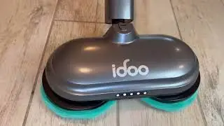 iDOO Cordless Electric Spin Mop with Water Spray & LED Headlight &ndash; Self-Propelled Floor Cleaner