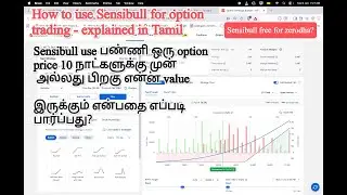 Zerodha Sensibull Explained in Tamil | Future & Past Option Price | Break Even Point | TVM Trader