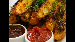 Potetb&aring;ter med parmesanost og hvitl&oslash;k - oppskrift
