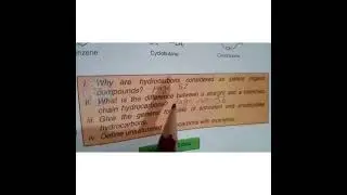 Test Yourself 12.1, Chapter 12 Hydrocarbons, 10th Class Chemistry