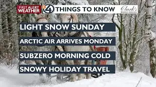 Sunday snow showers before Arctic cold arrives