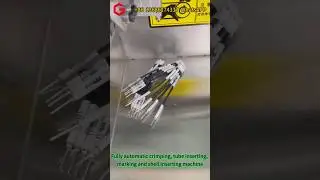 Fully automatic crimping, tube inserting, marking and shell inserting machine #wireharnessmachine