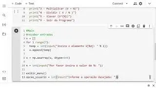Programação Python – Operações Matemáticas em um Vetor de Inteiros