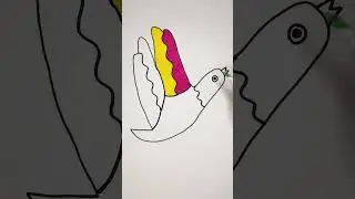 🐦 How to Draw and Color a Bird 🖐️ DIY Art Hack for Kids 🎨 #art #diy #kids #easy #drawing #shorts