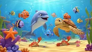 Ocean Animals Hello Song for Kids | Learn Sea Creatures & Nursery Rhymes 🐠🐳🎶👶