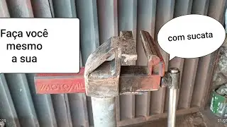 Tutorial como fazer um torno morsa caseiro usando mola de caminhão e fuso de macaco de combi 🫠🤑🫵🔨🛺