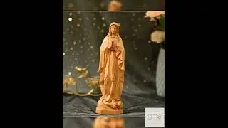 11.8 Inch Wooden Statue of Virgin Mary La Pieta Catholic Carving Christian Gift Religious Home De...