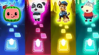 Cocomelon VS BabyBus Vs PAW Patrol VS Wolfoo - Tiles Hop EDM Rush