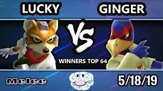 GOML 2019 SSBM - DIG | Lucky (Fox) Vs. Ginger (Falco) Smash Melee Tournament Winners Top 64