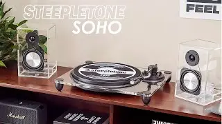 Steepletone Soho Luxury Turntable with Bluetooth Wirless Speakers