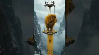 Majestic Lion Soars Over the Mountains A Thrilling Adventure in the Sky