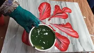 T&eacute;cnicas variadas para pintar string pull  #acrylicpainting #pouring #fluidart #stringpull #abstract