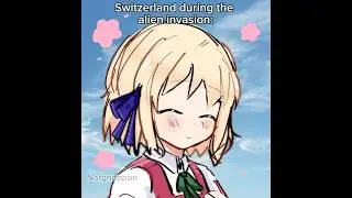 Switzerland during the alien invasion | Hetalia: Paint It, White! | Switzerland and Liechtenstein