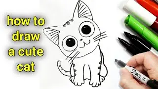 dessin facile | comment dessiner un chat facilement | dessin kawaii | dessins facile
