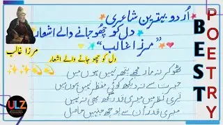 مرزا غالب | دل کو چھو جانے والے اشعار | بیسٹ شاعری | اردو شاعری | مرزا غالب | 