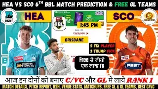 HEA vs SCO Dream11 Team, HEA vs SCO BBL Match No.6 Prediction, Brisbane vs Perth  Dream11 Team