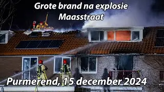 Grote brand na explosie, Maasstraat Purmerend, politie gaat uit van opzet