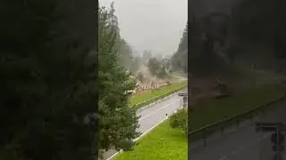Debris flow destroyed the bridge in an instant | Italy short #Shorts