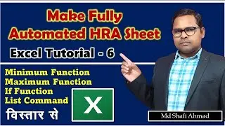 Lesson 6 | How to Make Fully Automated HRA Sheet in Excel | HRA Calculation Formula in Excel