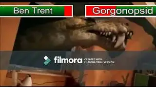 Primeval Ben Trent vs Gorgonopsid with healthbars