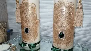 #Bougie 🕯  كيفية النقش على الشموع وتزيينها على شكل خميسة