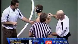 Ohio HS State Championship Wrestling 120 lbs Miller v Tomasello