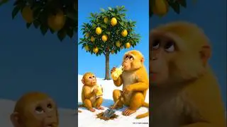 Barfile Maidan Mein Bandar Aur Uska Baccha Bacche Se Nimbu Pani Pi Rahe Hai 😱 #viralvideo #monkey