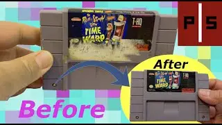 Удаление грубых наклеек и пятен с картриджа SNES! | Pixel Slayers 4K