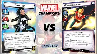 Marvel Champions - Gameplay - 🔵 Spectrum Vs. Expert Captain Marvel 🌠