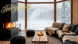 Winter Cozy House Fireplace Ambience 🔥 3 Hours Peaceful Snowscape for Sleep (No Music)❄️