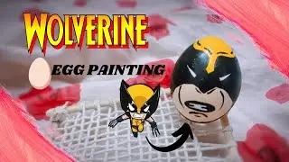 Wolverine Egg Painting  - Egg painting art -egg shell art - easy egg shell craft for kids
