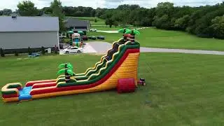 22 Ft Fire Marble Water Slide with Slip n Slide