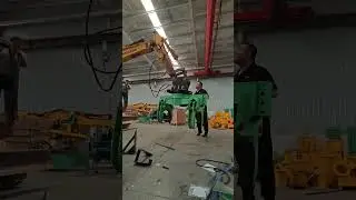 Excavator utility pole clamps, cement pole clamps, power pole installation clamps, specialized utili