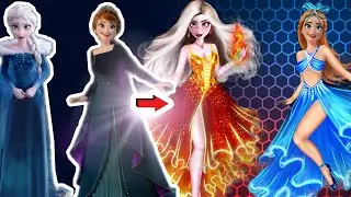 Disney Princess Elsa and Anna Glow up transformation ✨New Fashion Cartoon makeover