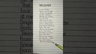 Believer 🙏✊Song by Imagine Dragons 🐲 #believer #imaginedragons #lyrics