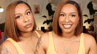 THICK OMBRE BROWN 5X5 CLOSURE GLUELESS HD LACE AFFORDABLE HUMAN HAIR BOB WIG! | ft. OMGHERHAIR